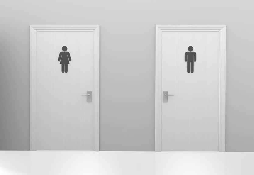 gendered bathroom doors